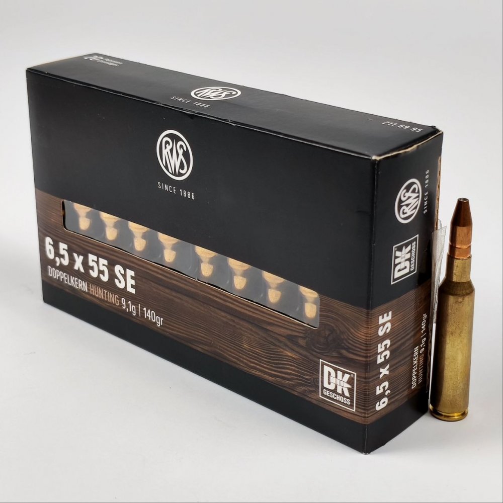 Патроны 6,5x55 SE RWS Doppelkem Hunting 9,1гр