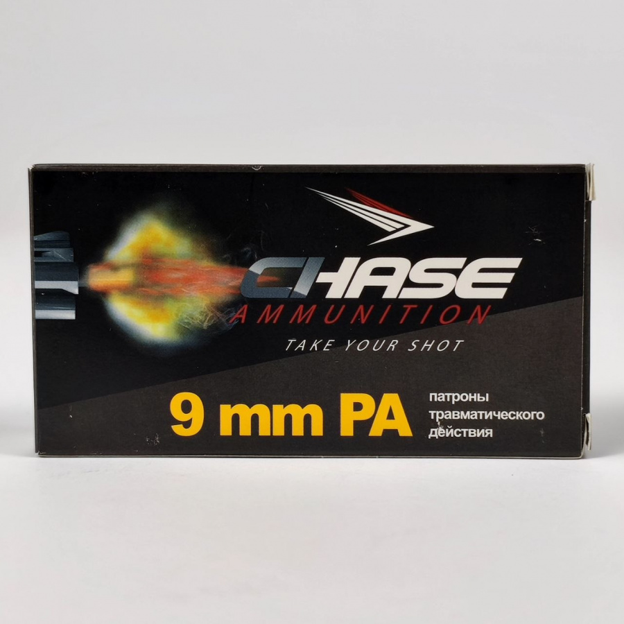 Патроны Chase с резиновой пулей к. 9 мм Р.А.
